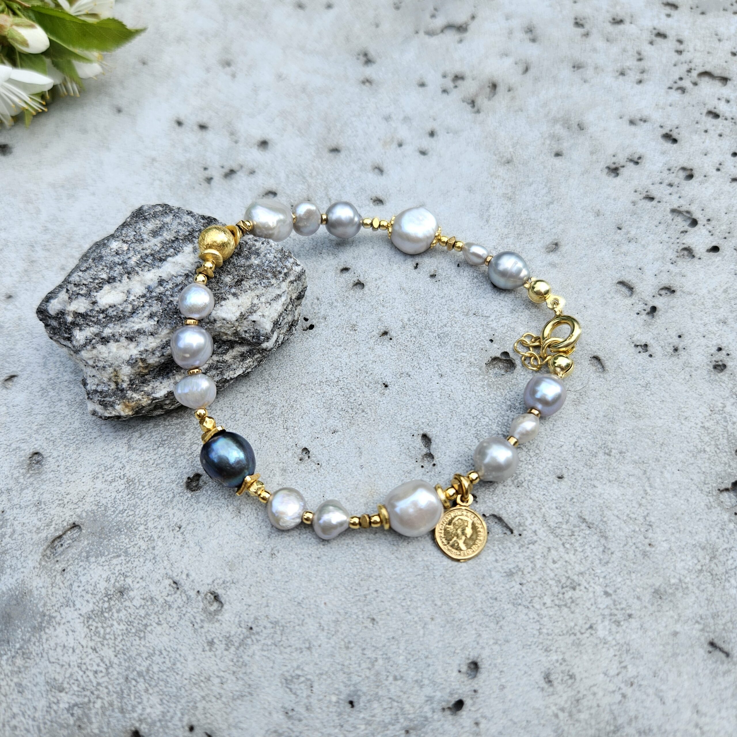 Bransoletka perła szara - obrazek 5