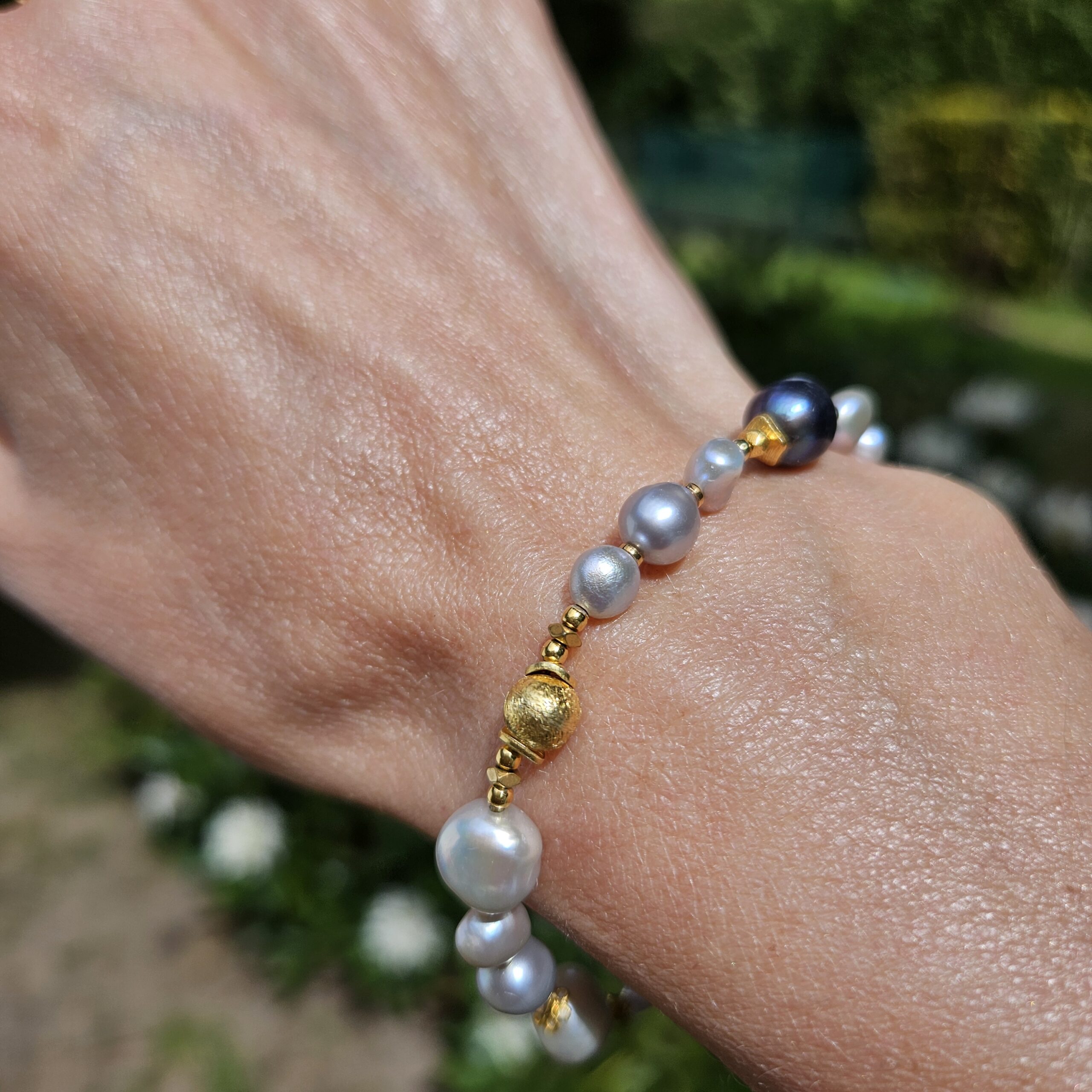 Bransoletka perła szara - obrazek 6