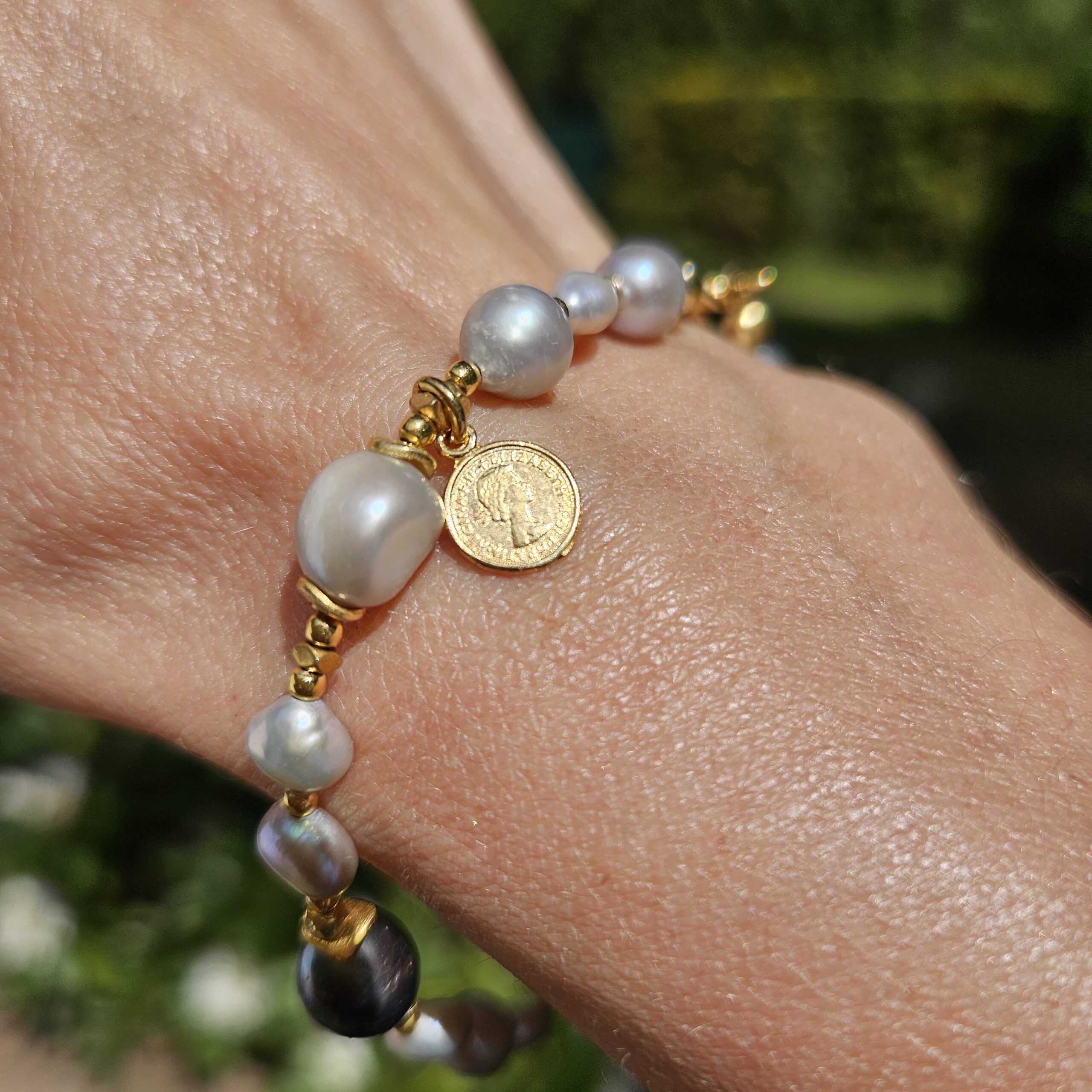 Bransoletka perła szara - obrazek 7