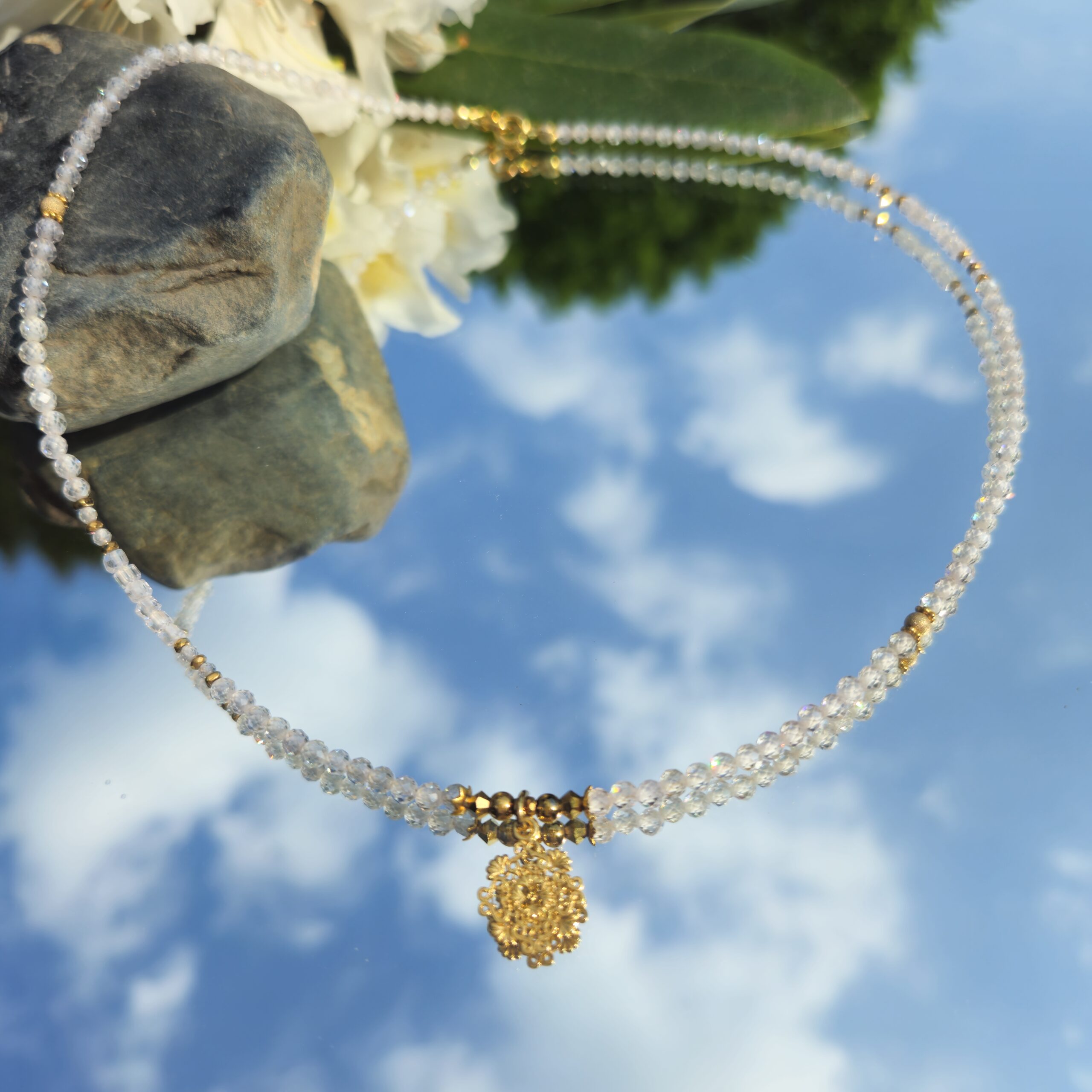 Naszyjnik cyrkonia biała - obrazek 2