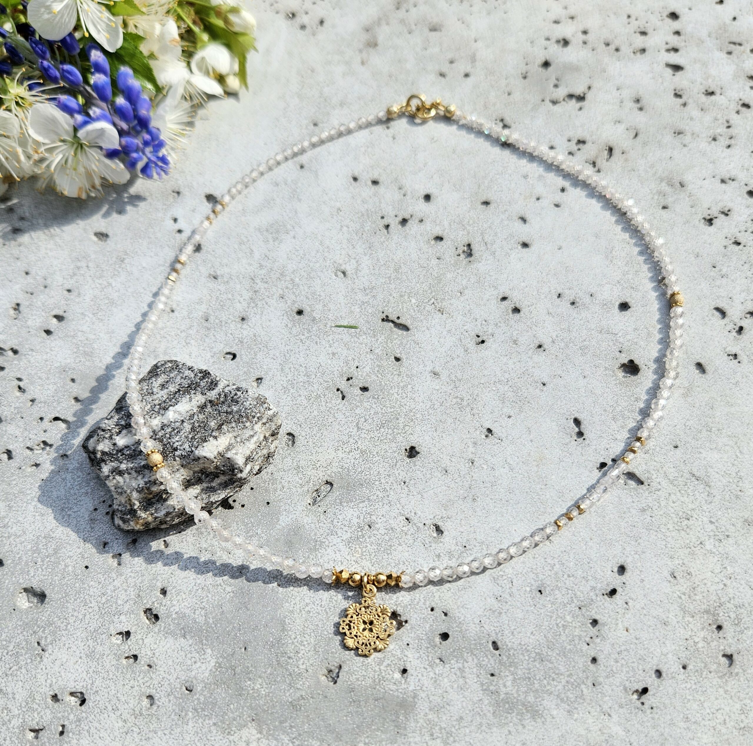 Naszyjnik cyrkonia biała - obrazek 3