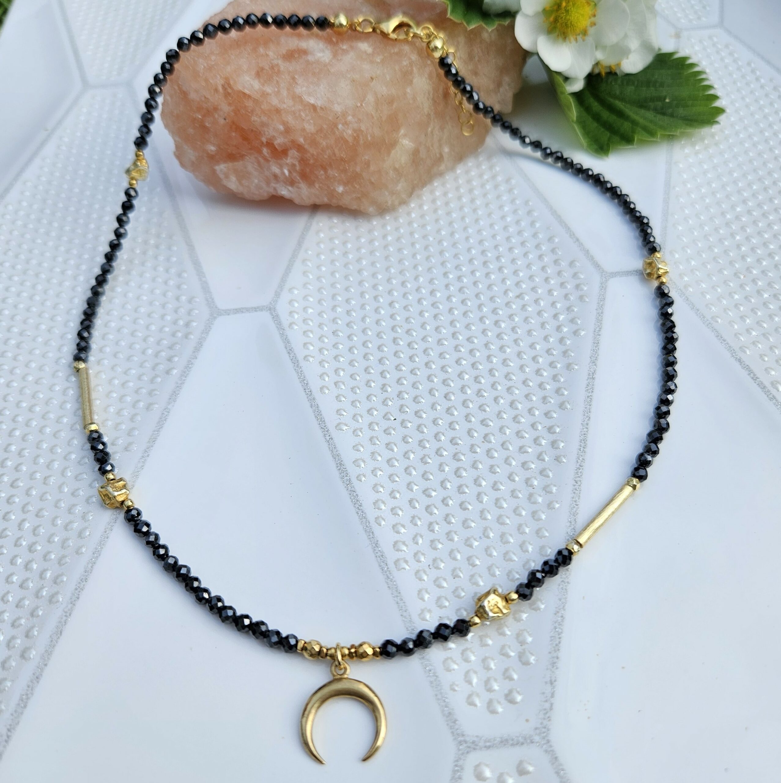 Naszyjnik cyrkonia czarna - obrazek 3