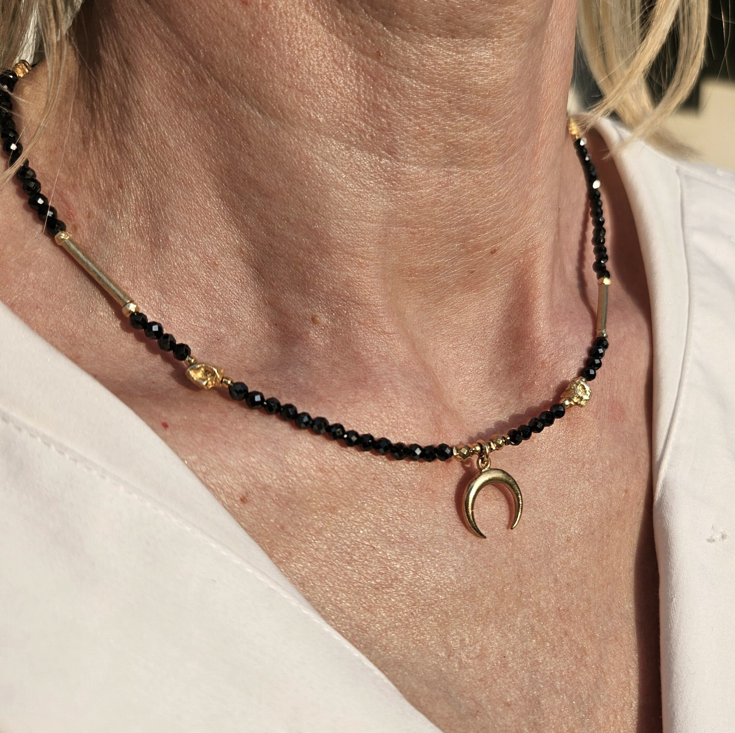 Naszyjnik cyrkonia czarna - obrazek 6