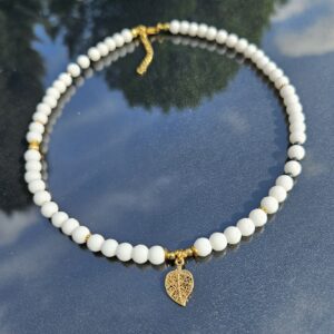 Naszyjnik jadeit biały