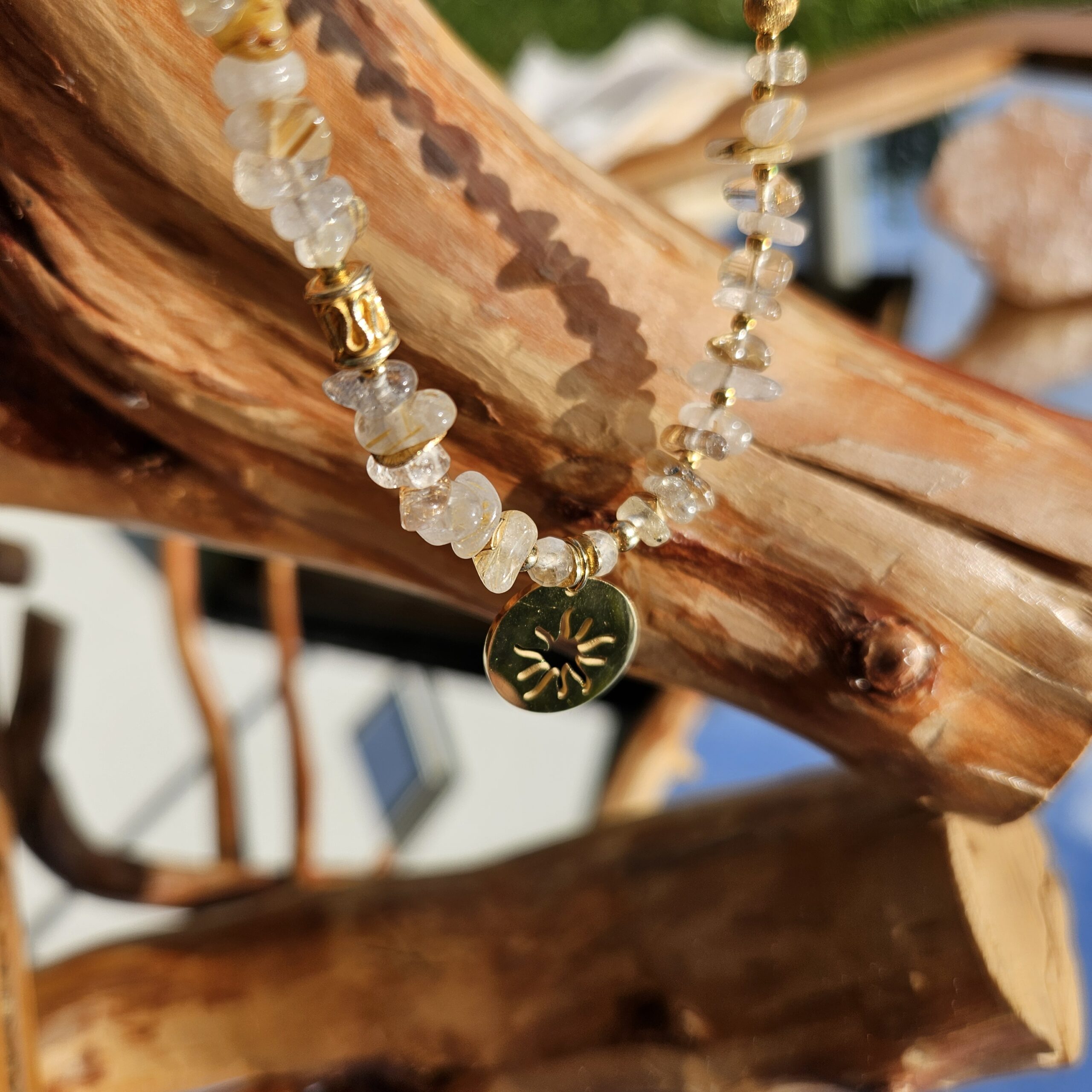 Naszyjnik kwarc z rutylem słońce - obrazek 4