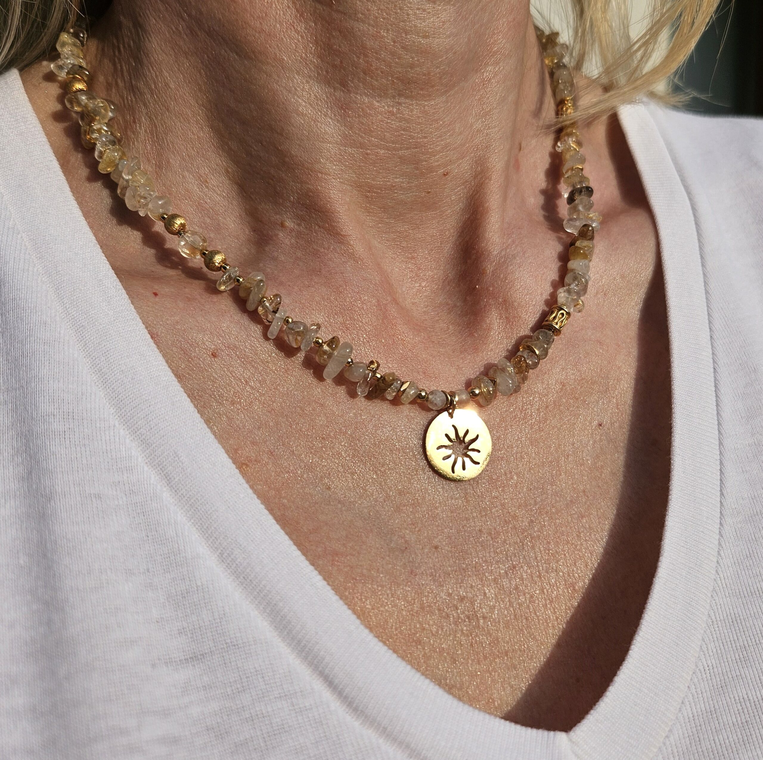 Naszyjnik kwarc z rutylem słońce - obrazek 6