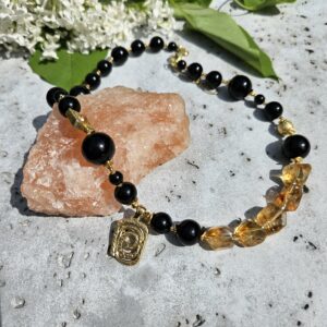 Naszyjnik onyks z cytrynem