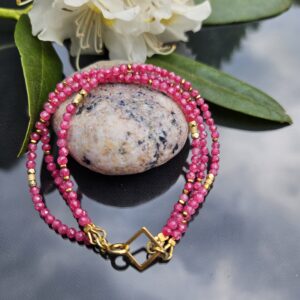 Bransoletka cyrkonia malinowa