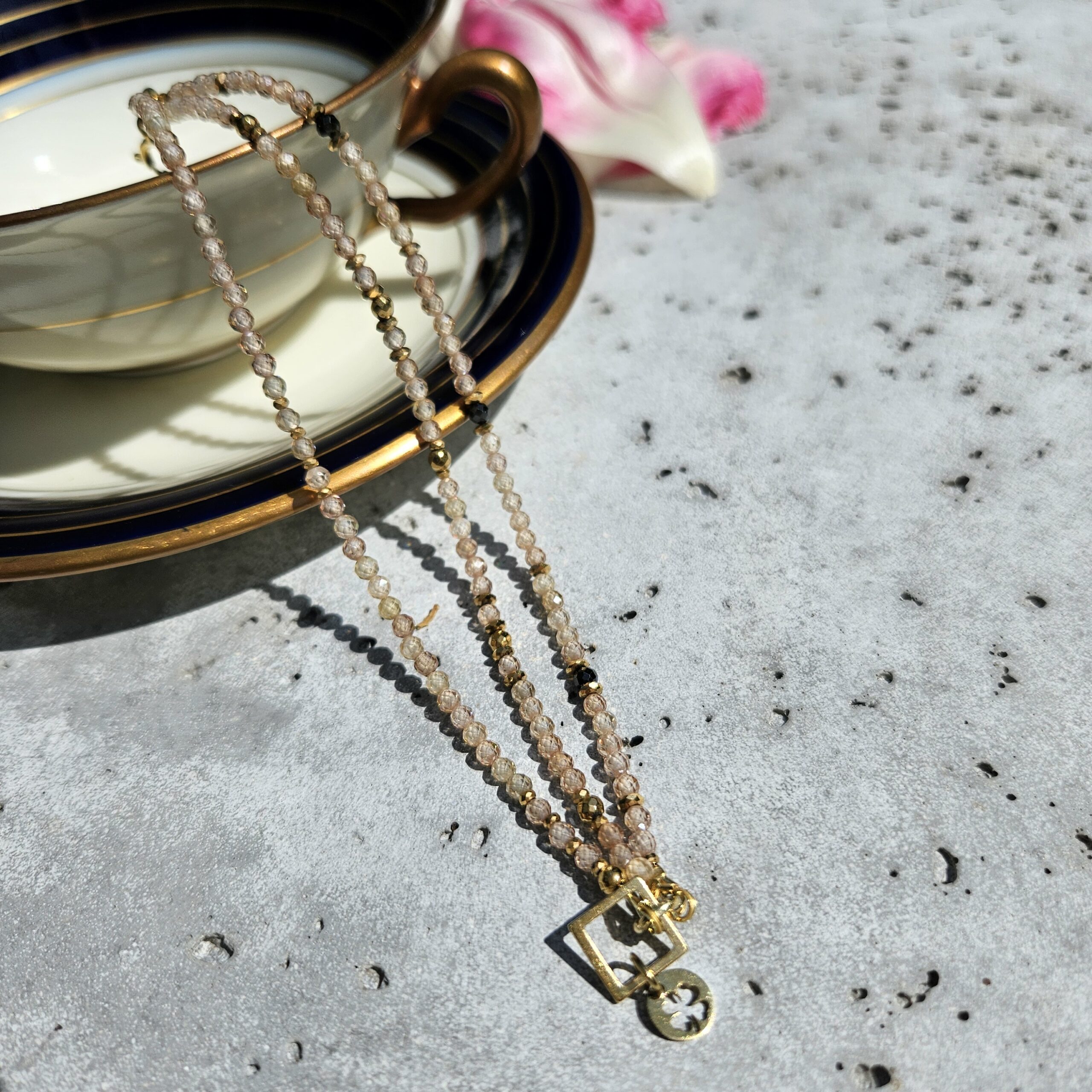 Bransoletka cyrkonia szampańska - obrazek 3