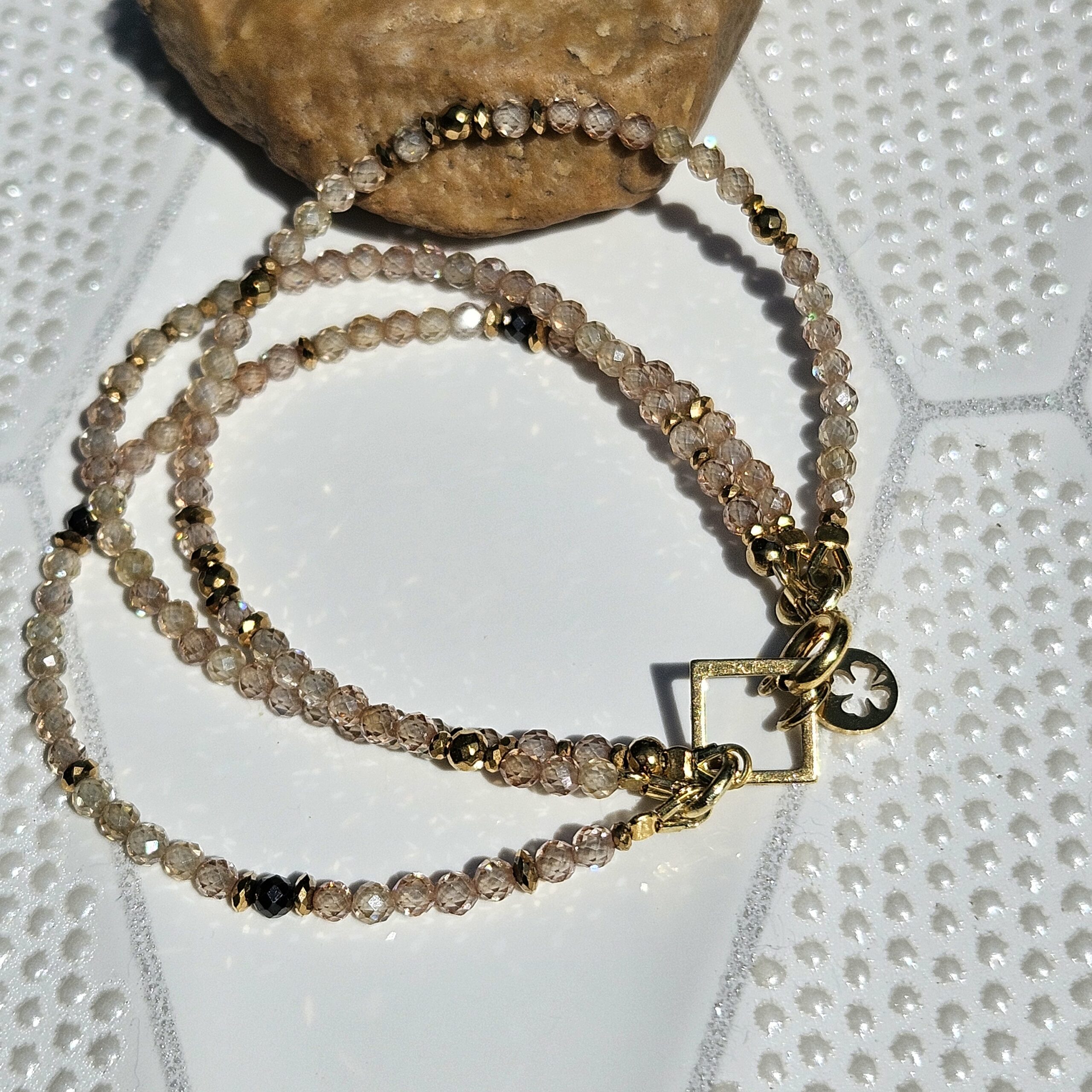 Bransoletka cyrkonia szampańska - obrazek 4