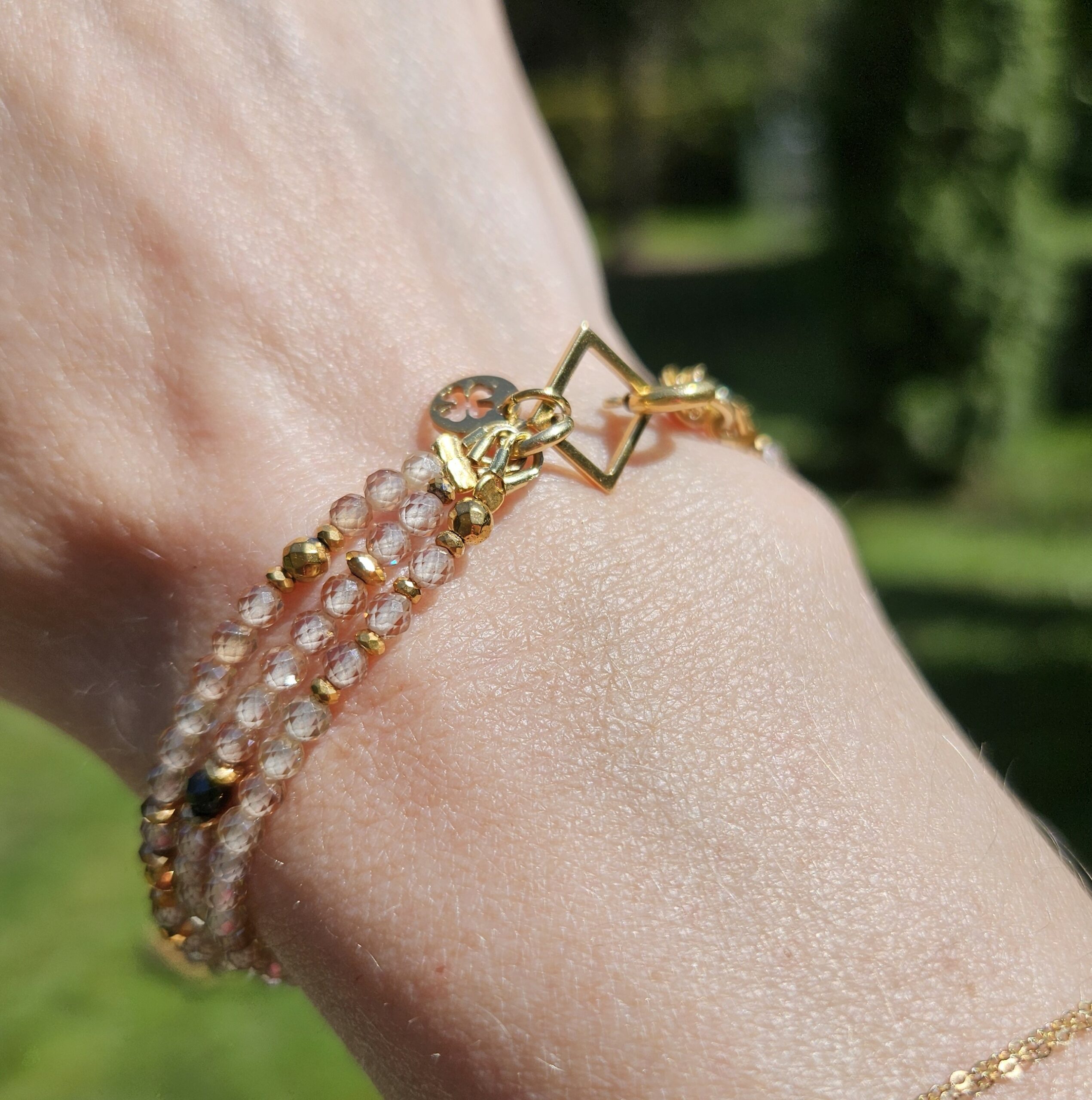 Bransoletka cyrkonia szampańska - obrazek 5