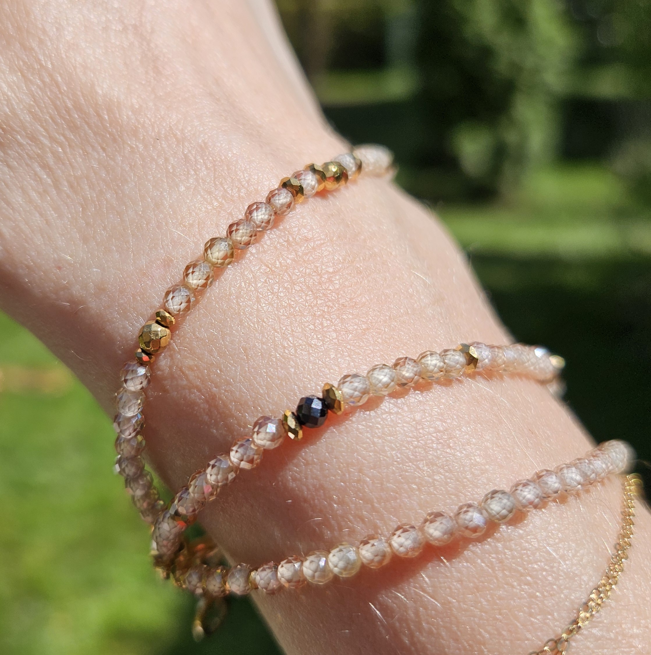 Bransoletka cyrkonia szampańska - obrazek 6