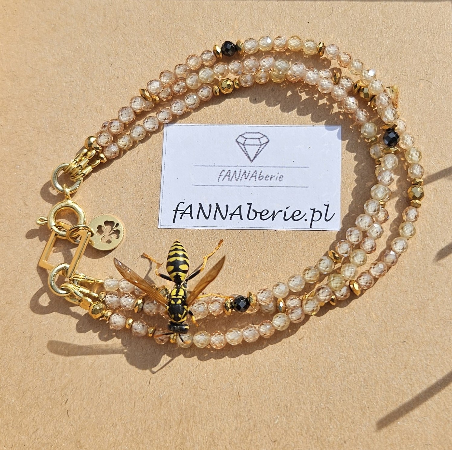 Bransoletka cyrkonia szampańska - obrazek 8