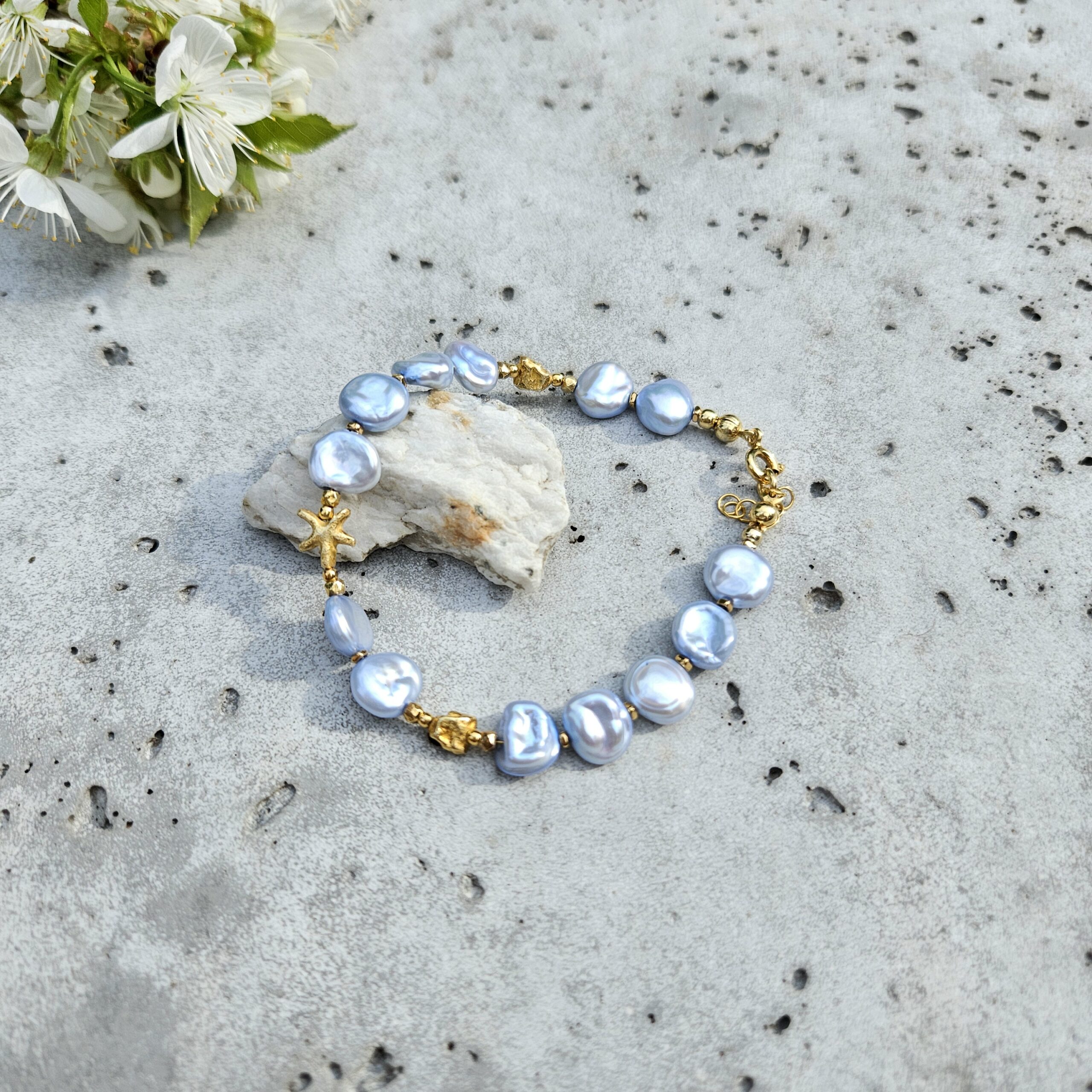 Bransoletka perła niebieska