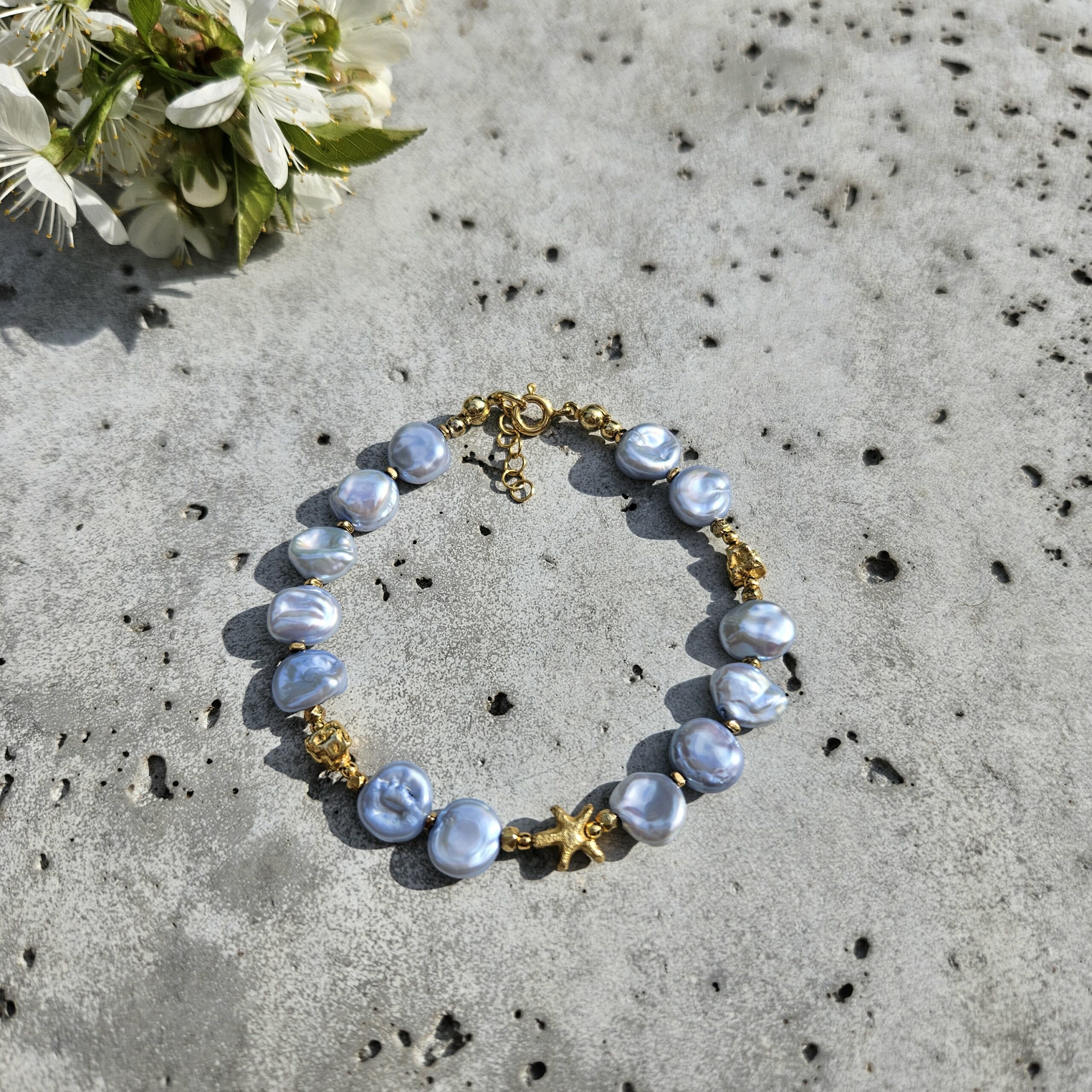 Bransoletka perła niebieska - obrazek 2