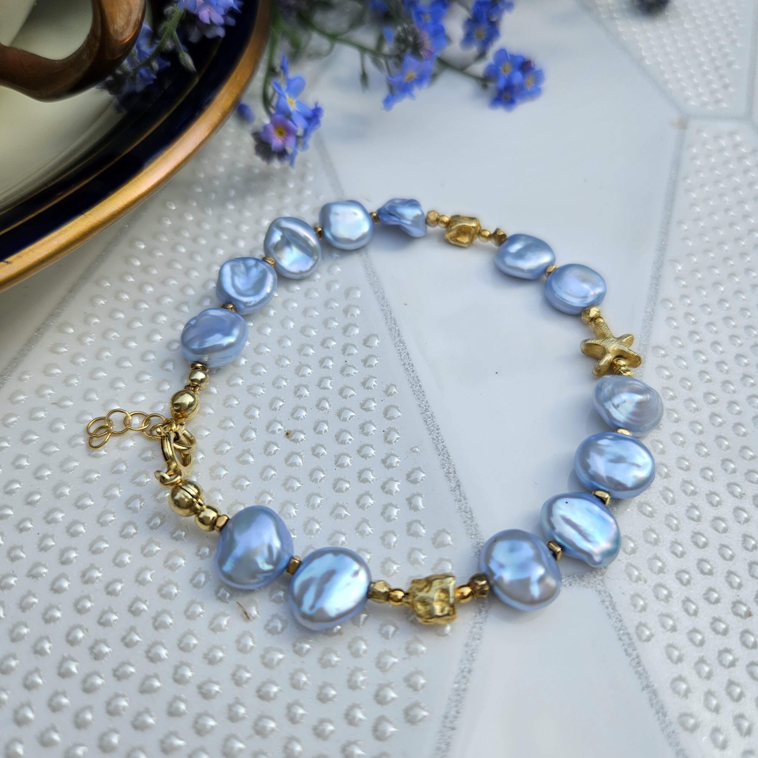 Bransoletka perła niebieska - obrazek 4