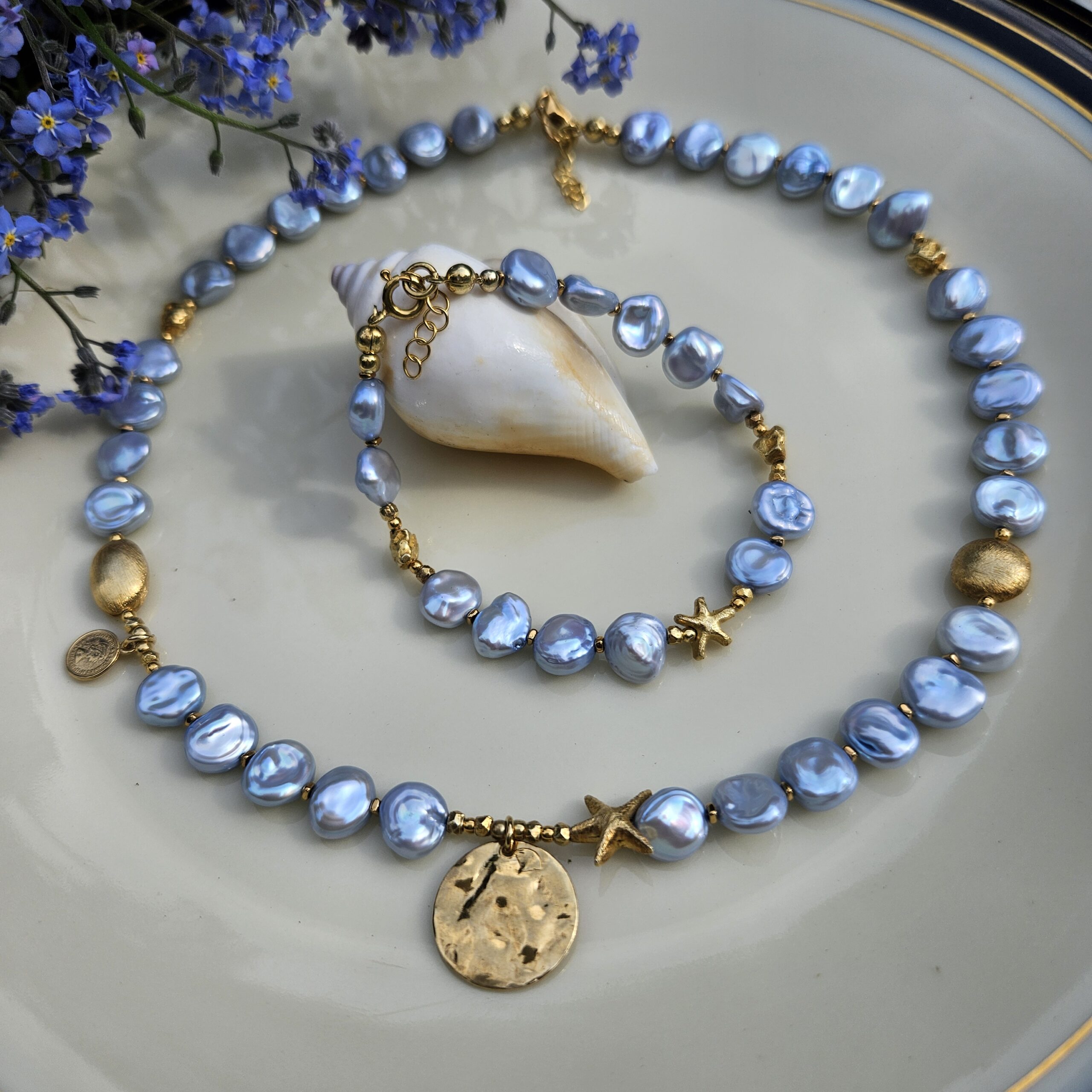 Bransoletka perła niebieska - obrazek 6