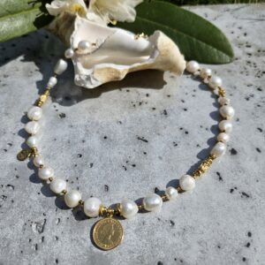 Naszyjnik biała perła nieregularna