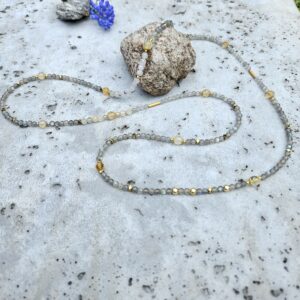 Naszyjnik labradoryt z cytrynem