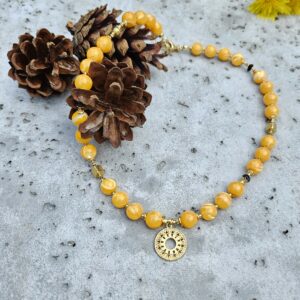 Naszyjnik masa perłowa pomarańczowa