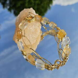 Bransoletka cytryn z łańcuszkiem