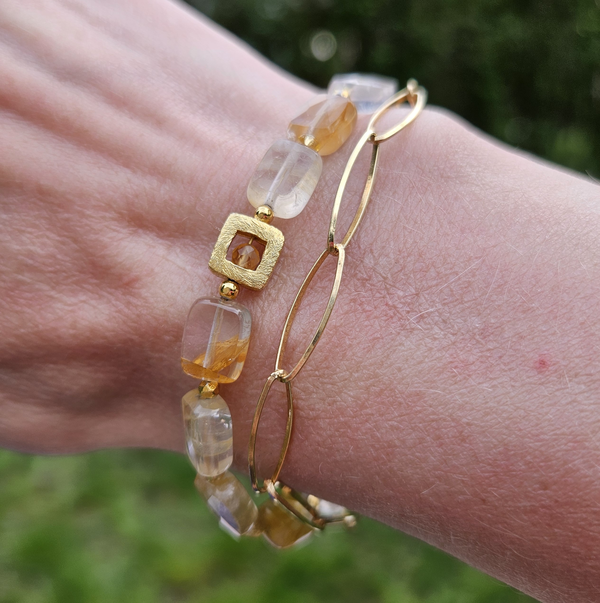 Bransoletka cytryn z łańcuszkiem - obrazek 5