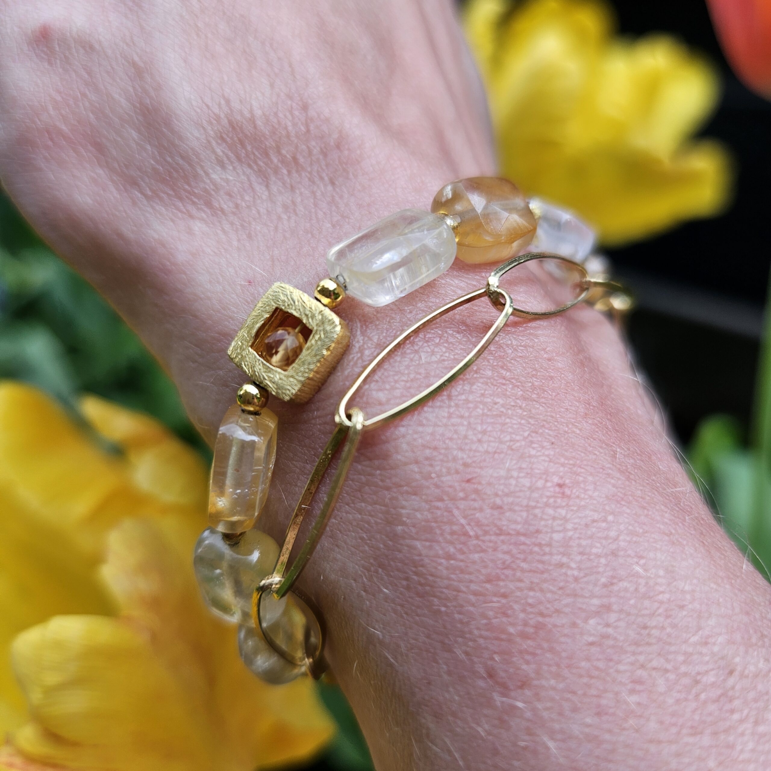 Bransoletka cytryn z łańcuszkiem - obrazek 6