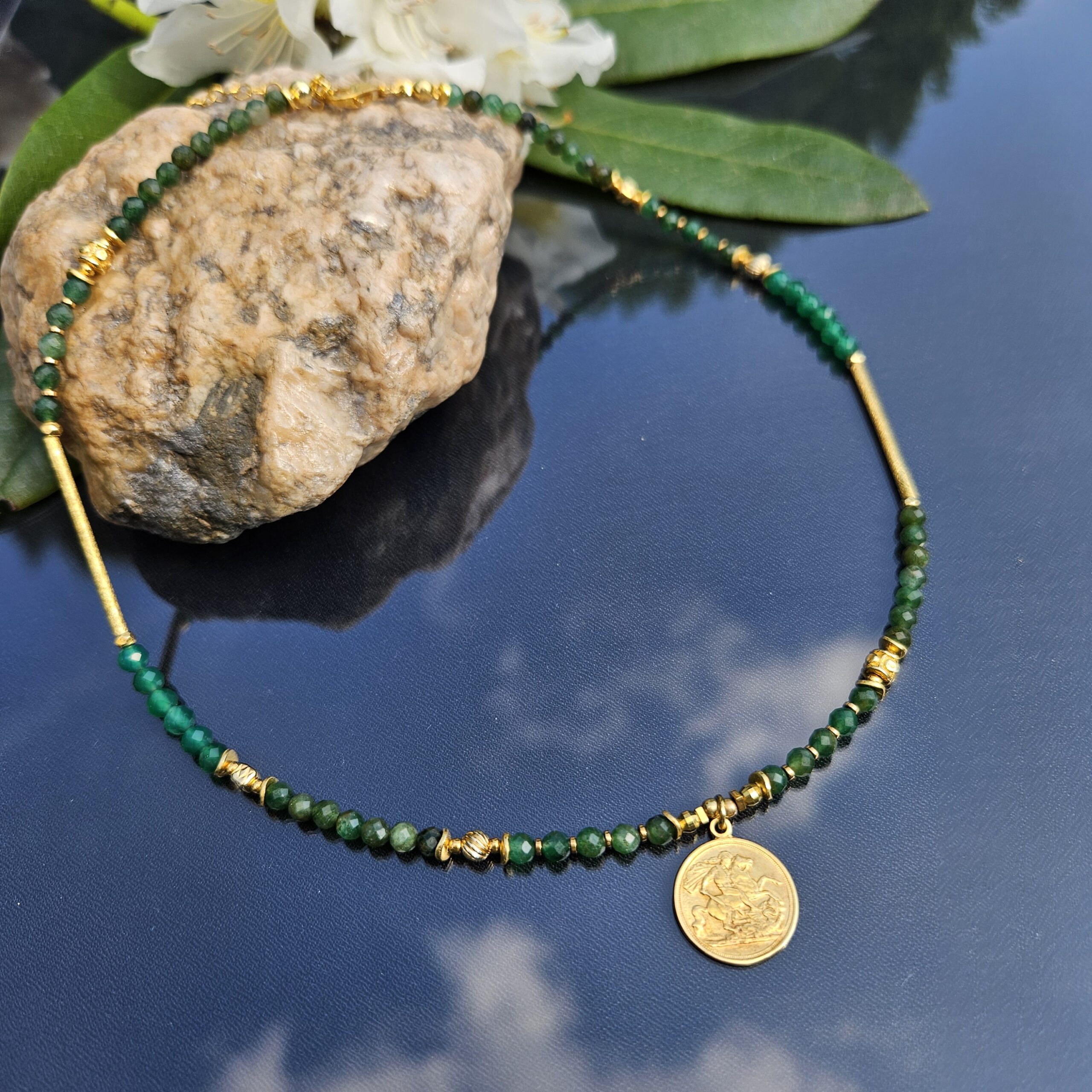 Naszyjnik agat zielony - obrazek 3