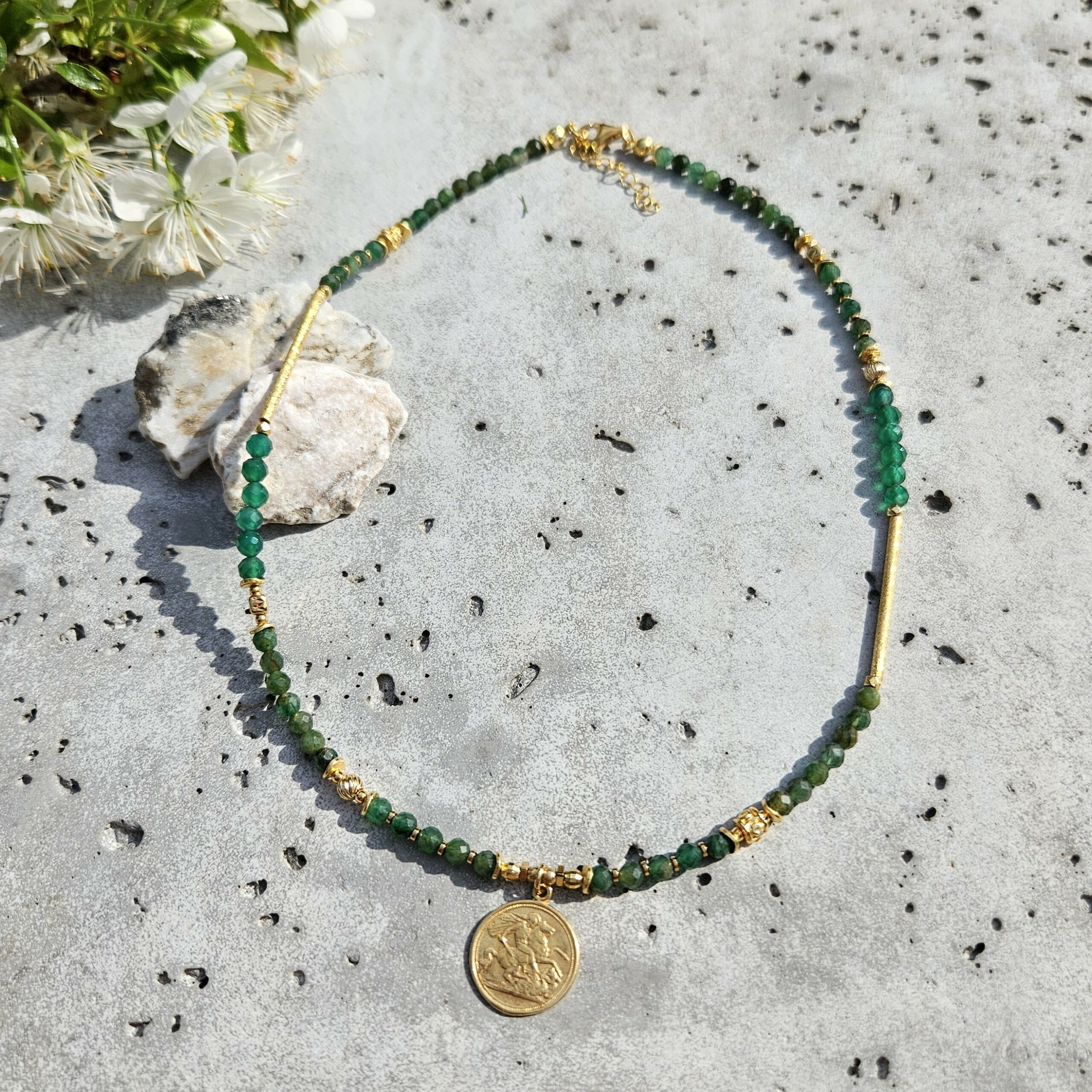 Naszyjnik agat zielony - obrazek 4