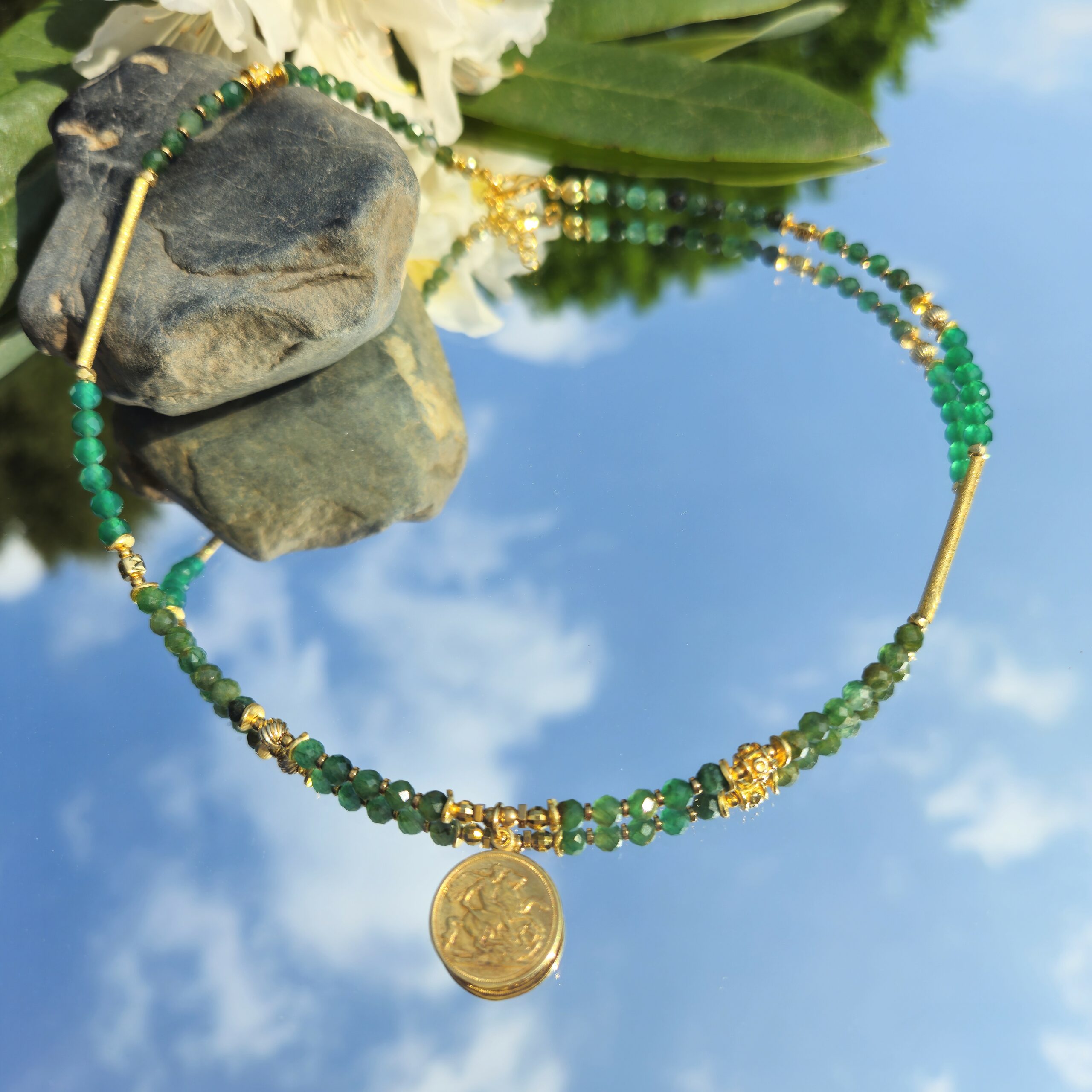 Naszyjnik agat zielony - obrazek 5
