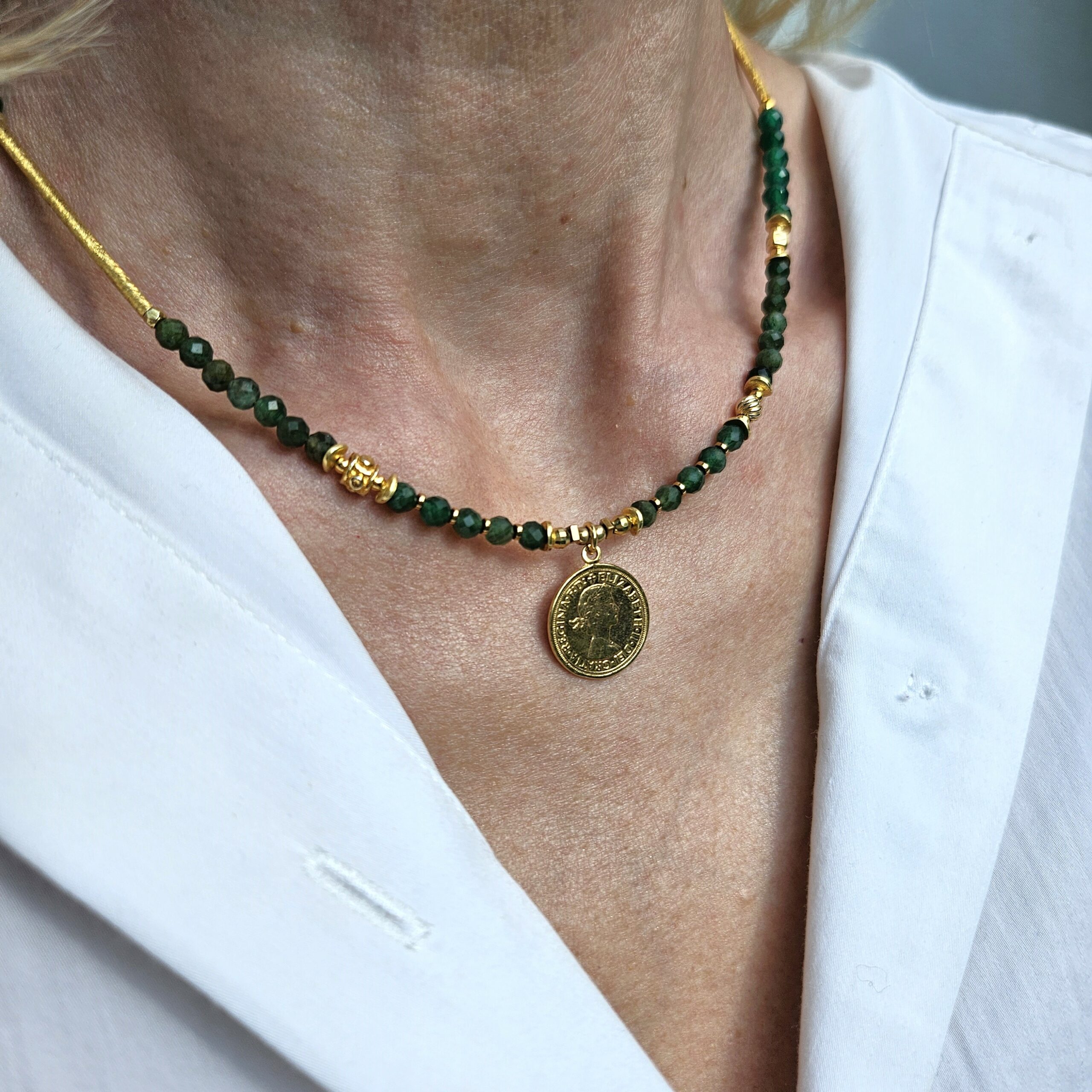 Naszyjnik agat zielony - obrazek 7