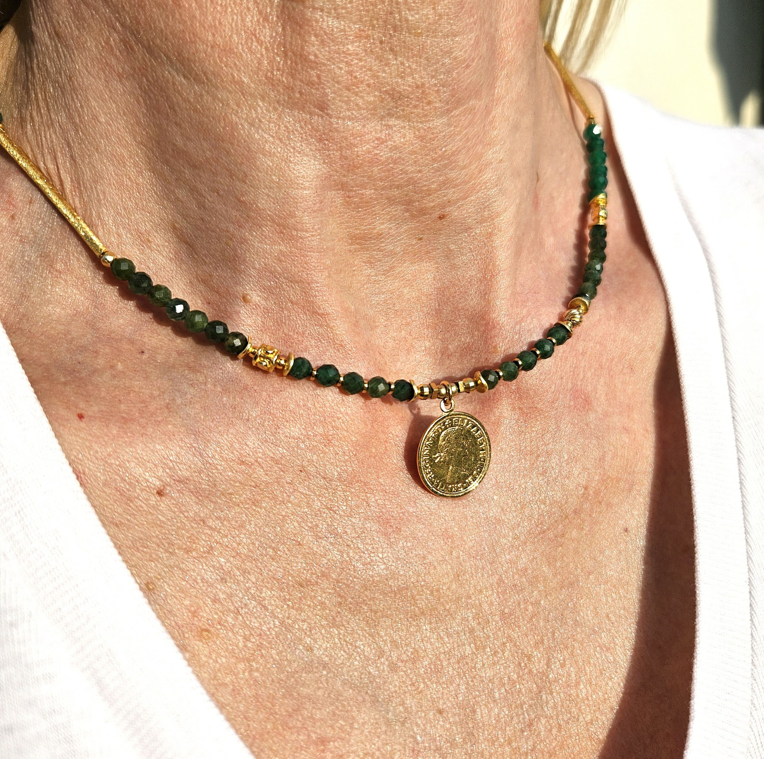 Naszyjnik agat zielony - obrazek 8