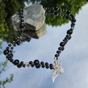 Naszyjnik onyks srebro